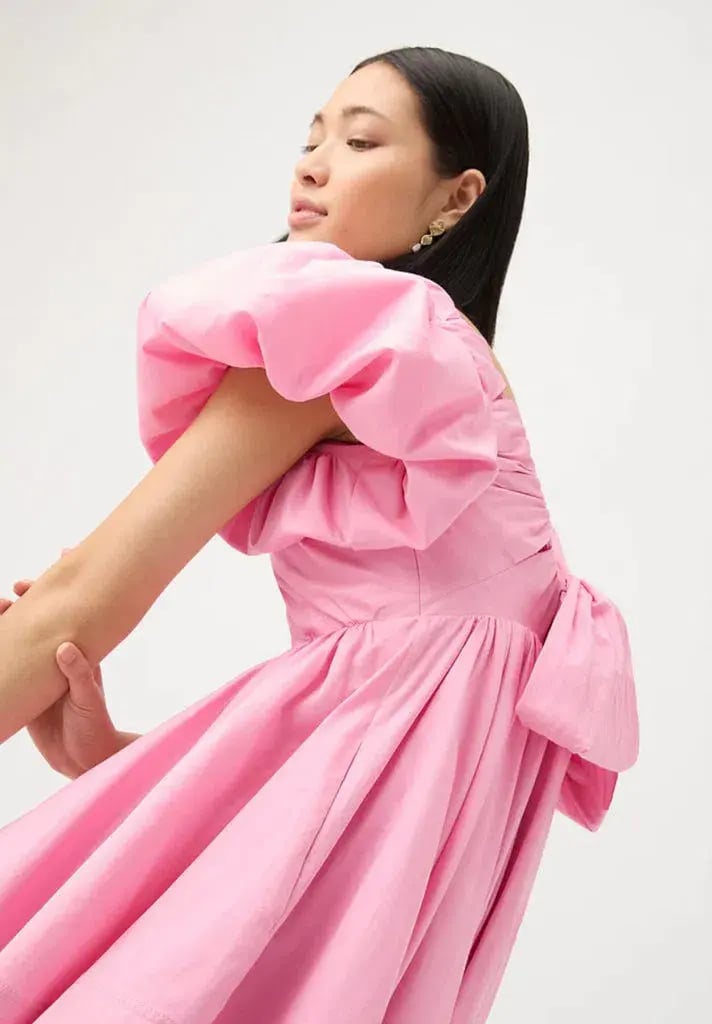 Aje Gretta Bow Back Mini Dress Ballet Pink Size 8 photo 2