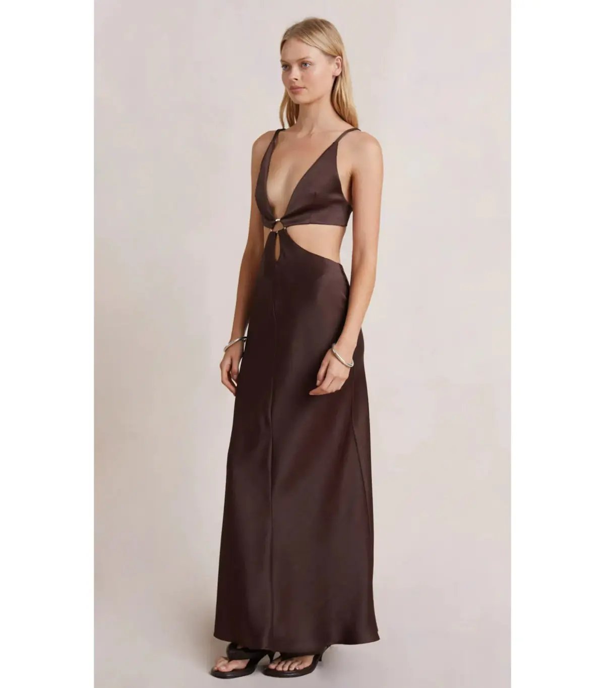 Bec and Bridge Flex V Maxi Dress in Brown Size AU 6 photo 2