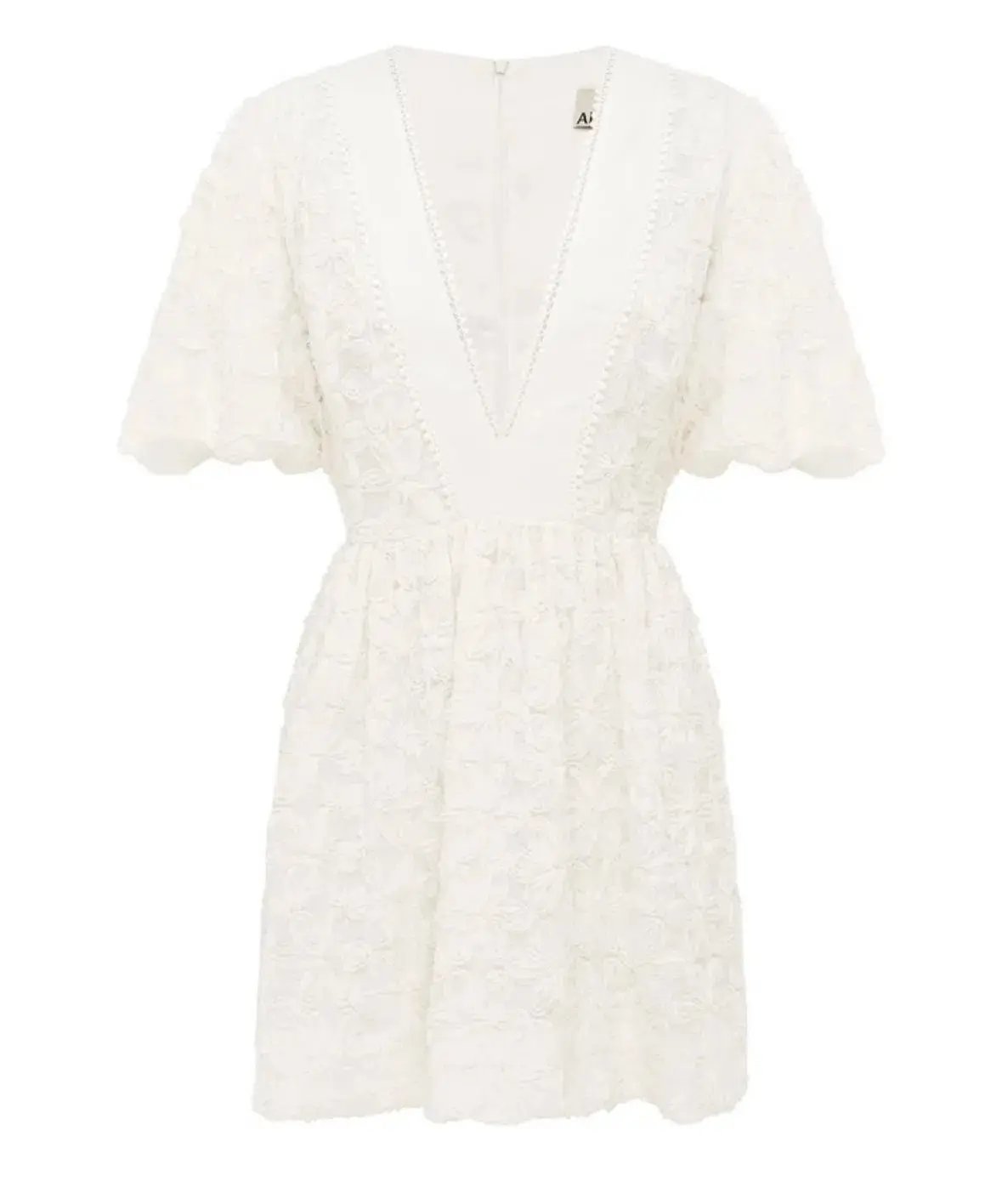 Alemais Iggy Embroidered Mini Dress White  Size 16 photo 5