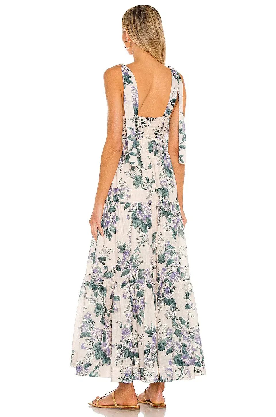 Zimmermann Cassia Tie Shoulder Dress Print Size 6 photo 4