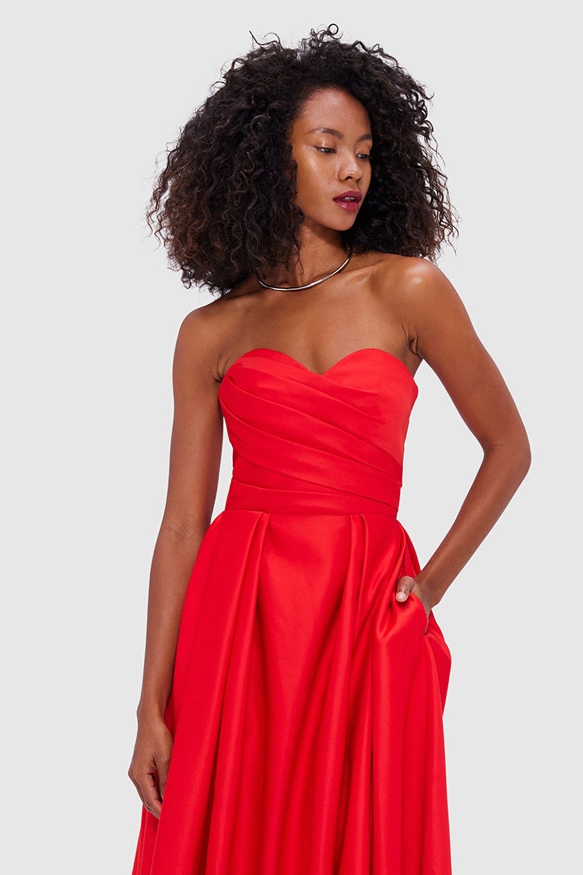 LEO LIN JESSICA BUSTIER GOWN - RED photo 5