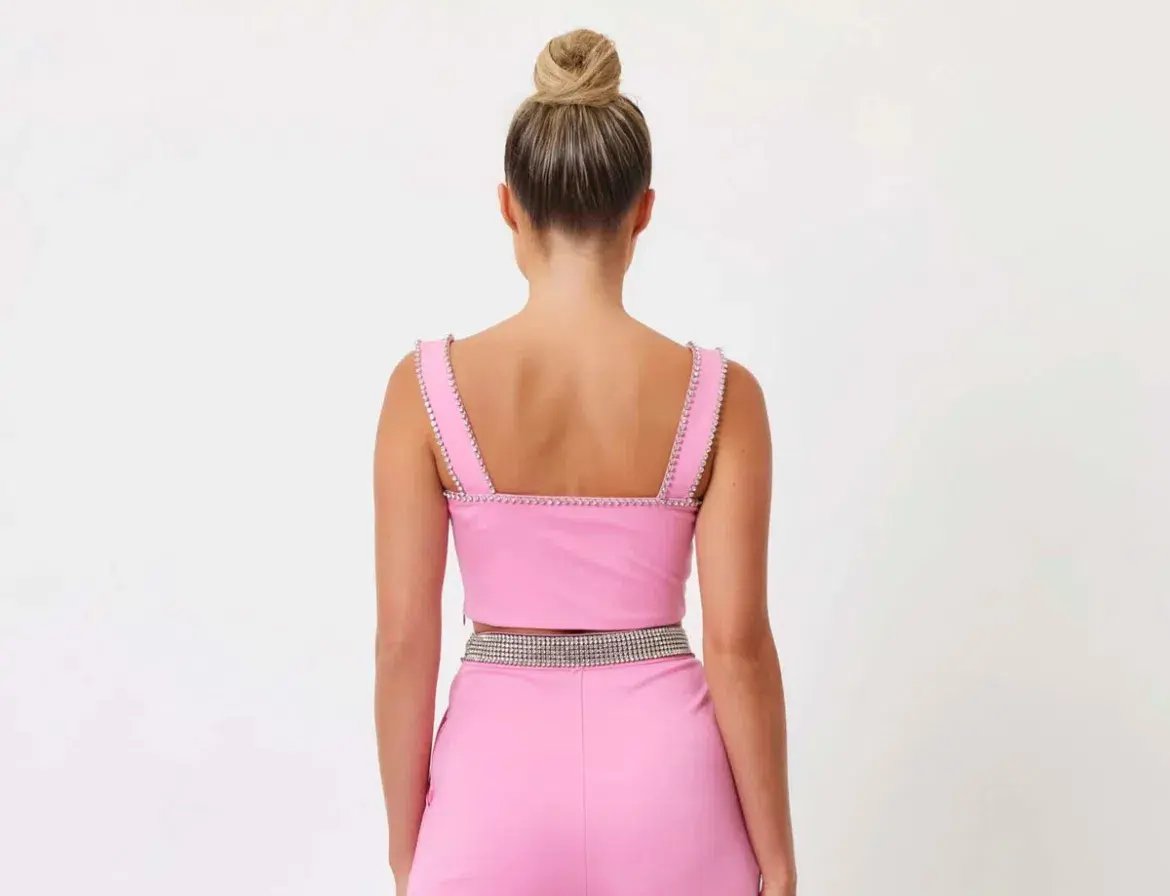 Bianca & Bridgett Hazel Crop Top & Riley Pant Set Pink Size 8 photo 5