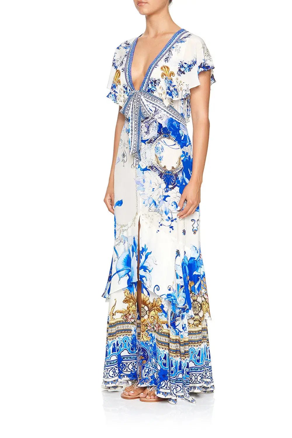 Camilla Saint Germaine Tie Front Maxi Dress with Split Size 8 photo 3