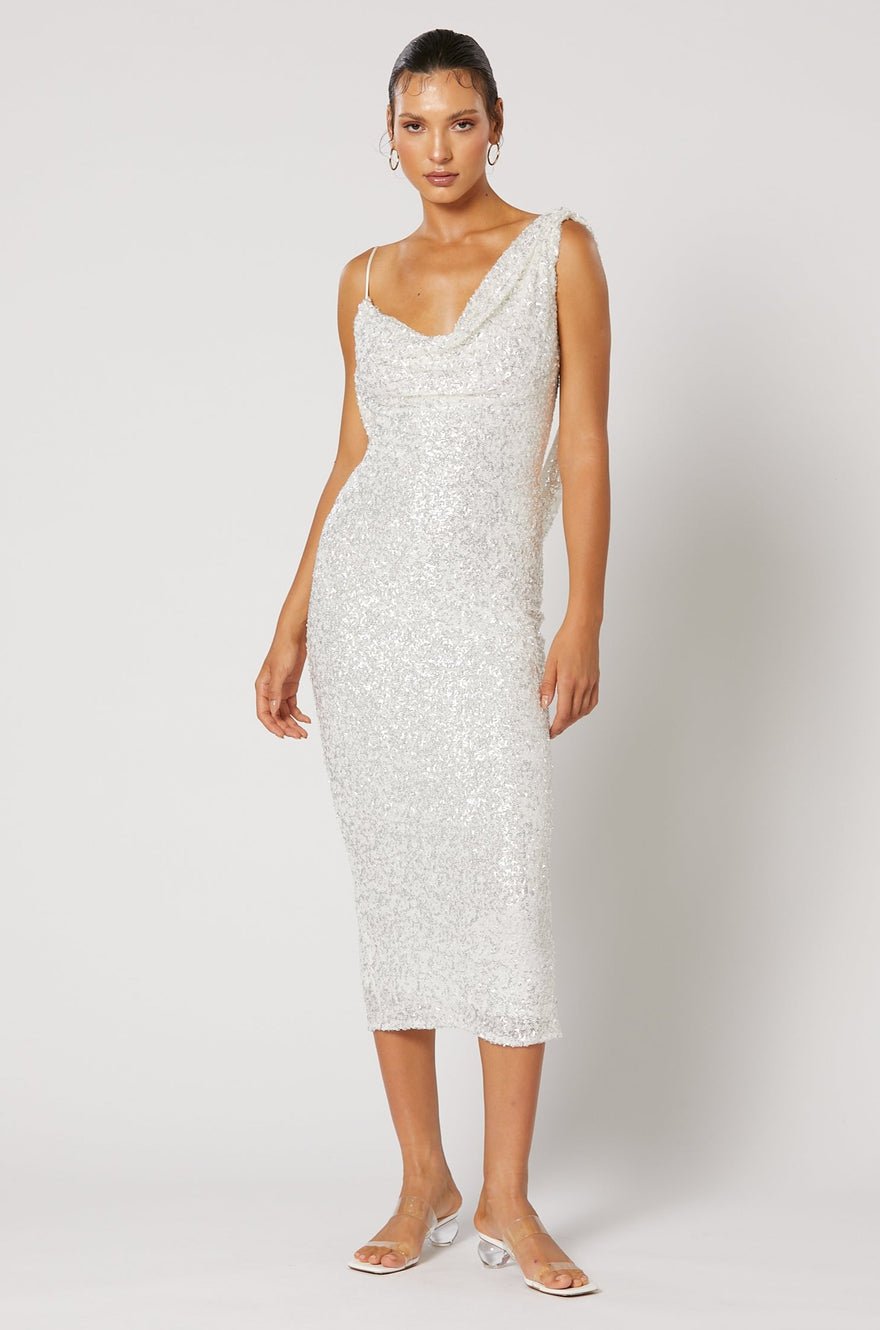 Winona Spritz Midi Dress - White photo 3