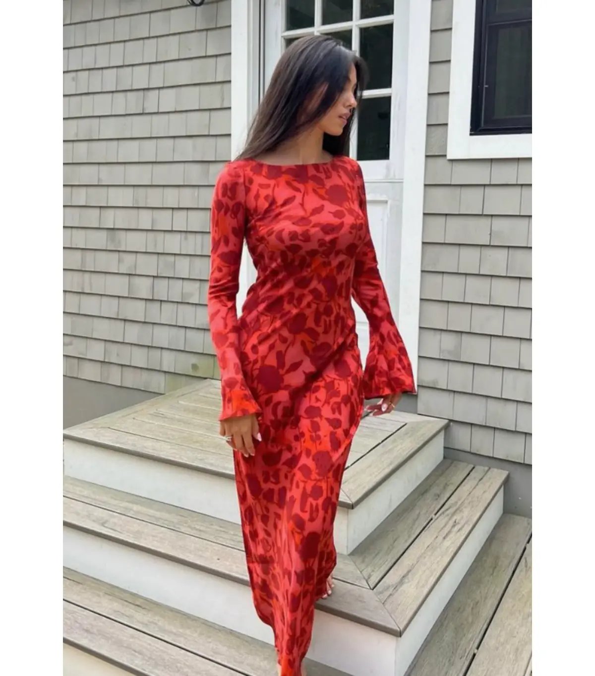Realisation Par Gia Maxi Dress Red Print Size AU 10 photo 2