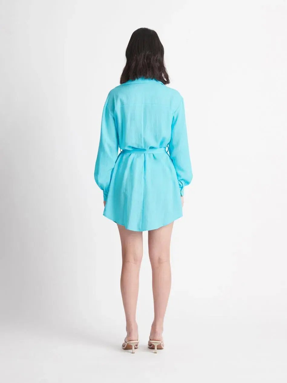 Sheike Envy Shirt Mini Dress Blue Size 14 photo 3