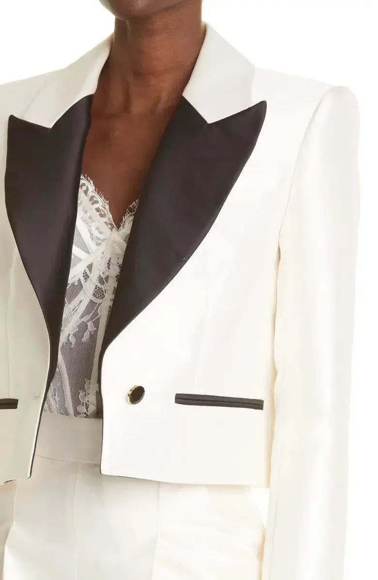 Zimmermann Cropped Tuxedo Jacket Milk Size 1 / Au 10 photo 2