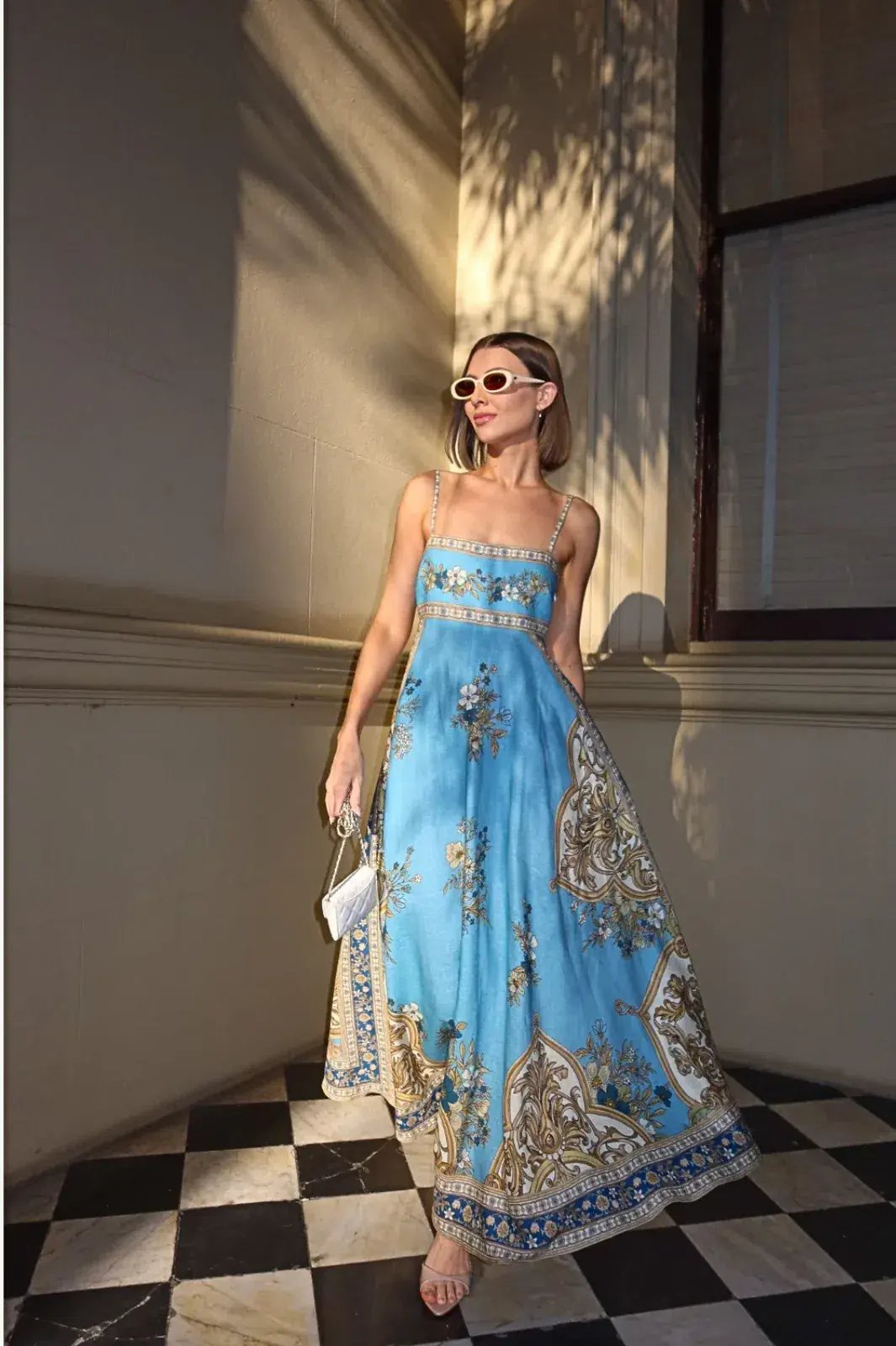 Alemais Cassie La Sirena Exclusive Sundress Blue Print Size 16 photo 3