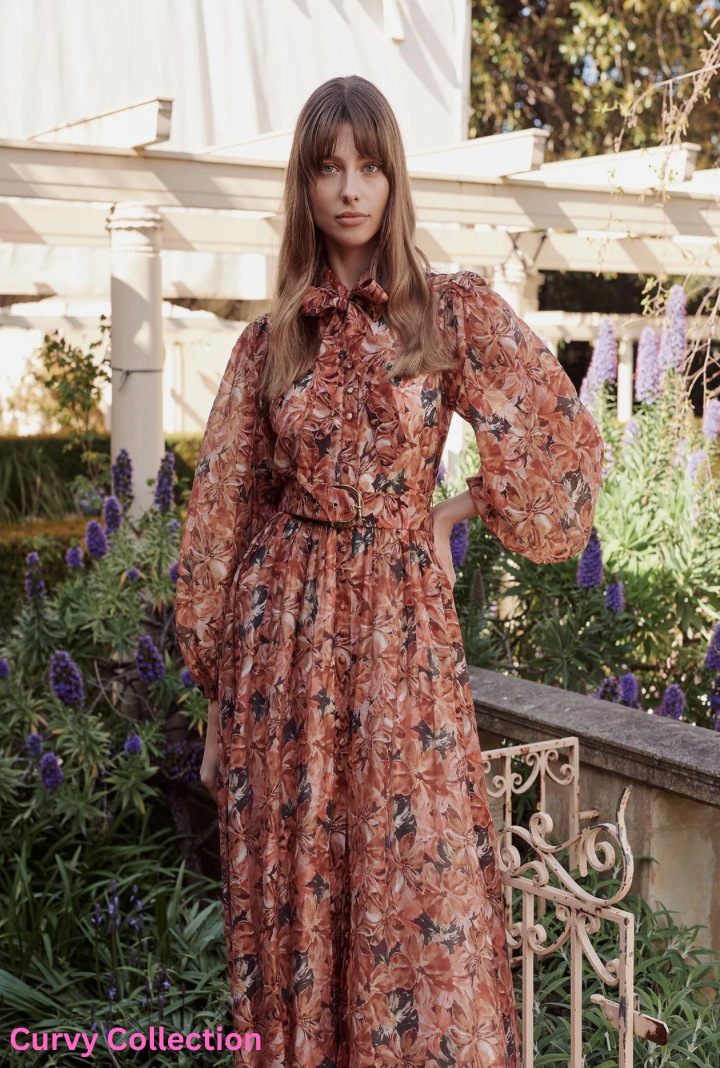 Sofia Irina Maxi Shirt Dress - Orange Print photo 2