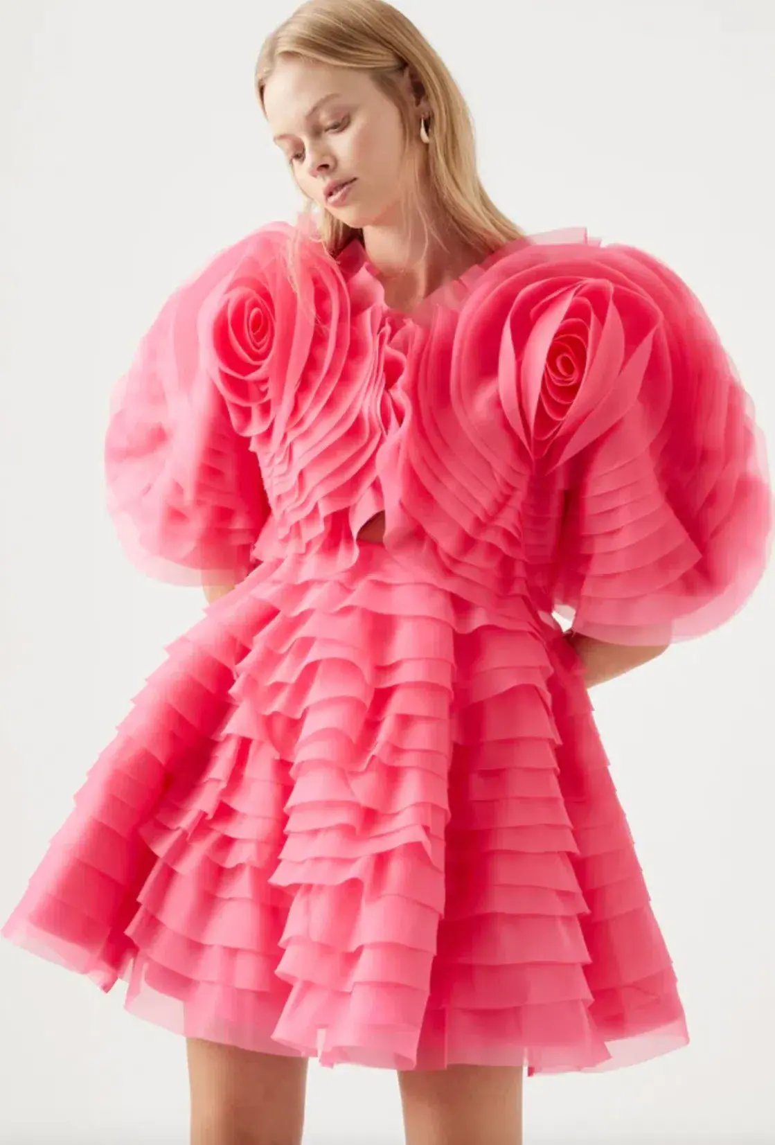 Aje Amour Ruffle Mini Dress Pink Size 8 / S photo 2