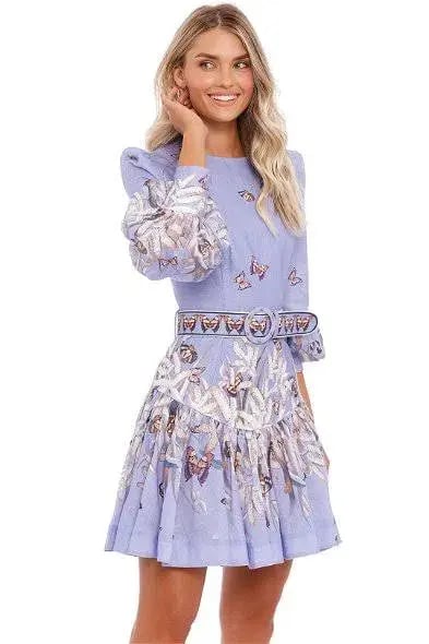 Zimmermann The Botanica Belted Mini Dress Pandanus Size 2 / Au 12 photo 3