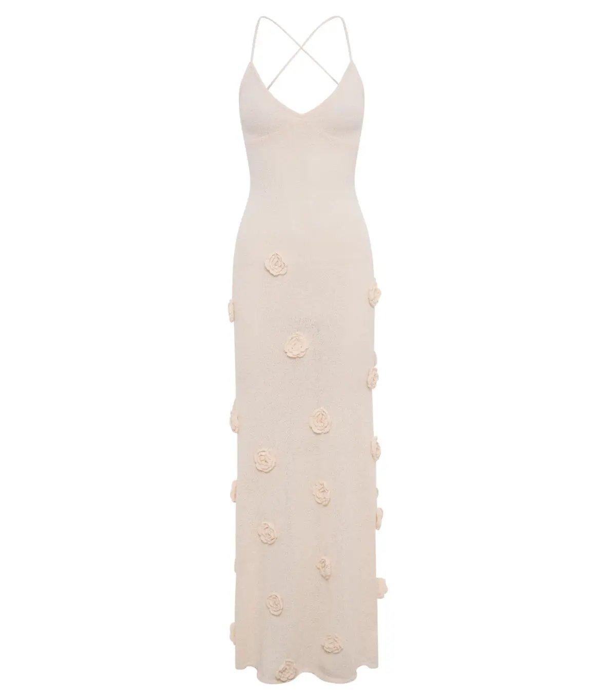 Meshki Suki Knit Maxi Dress With Flowers Nude Size M / AU 10 photo 4
