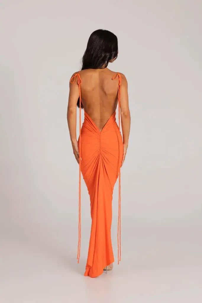 MELANI THE LABEL ZAHARA DRESS ORANGE SIZE AU 8 photo 2