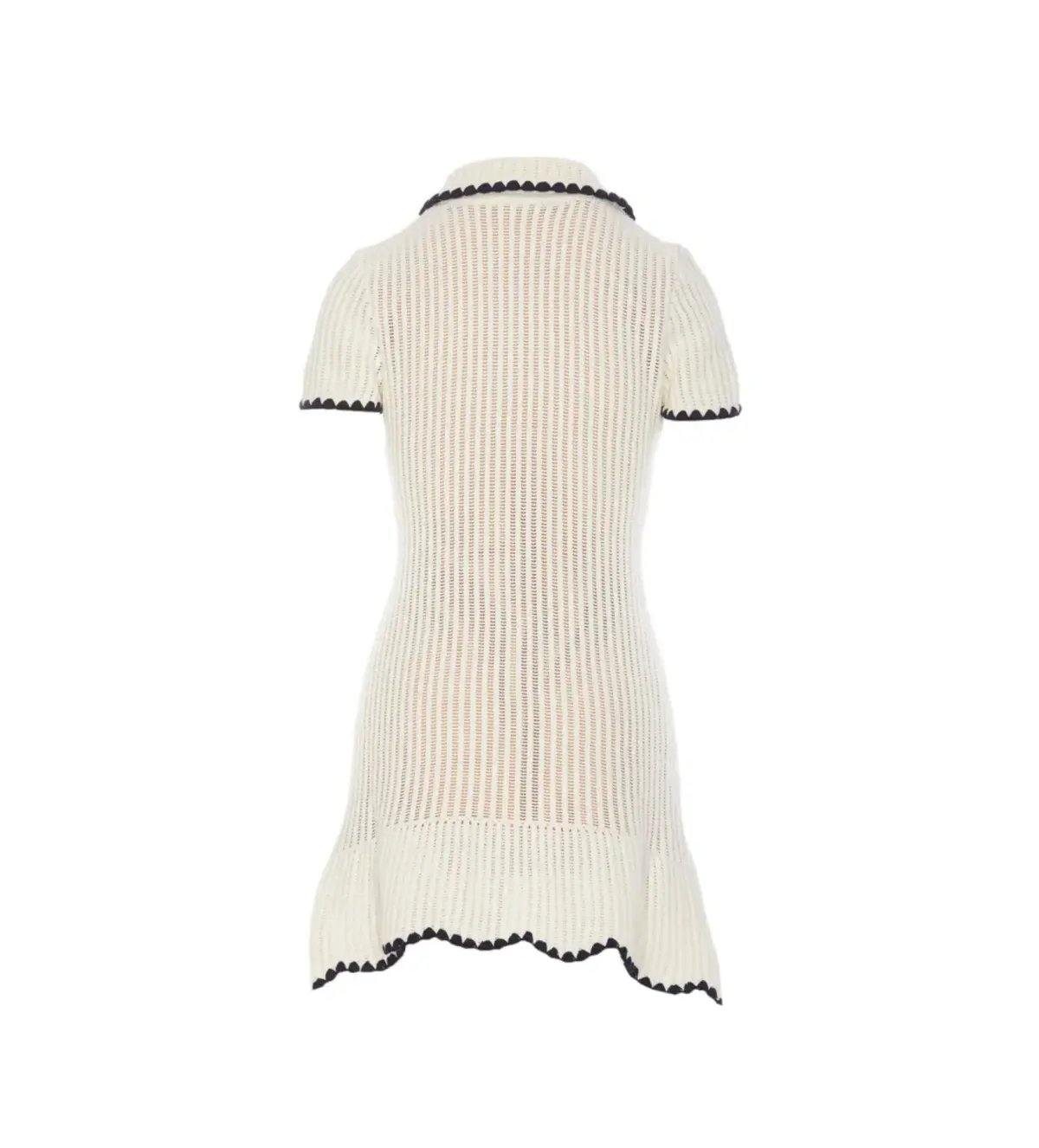 Self Portrait Cream Crochet Collared Mini Dress Size M/AU 8 photo 5