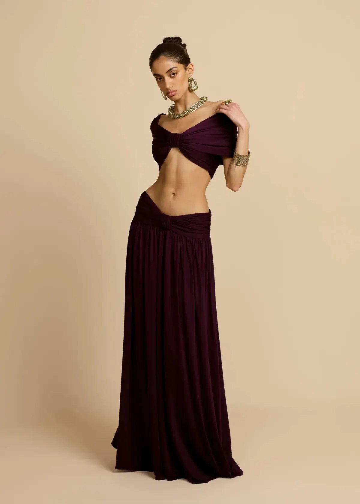 Arcina Ori Alessia Top And Skirt Set In Plum Size 8/ S photo 6