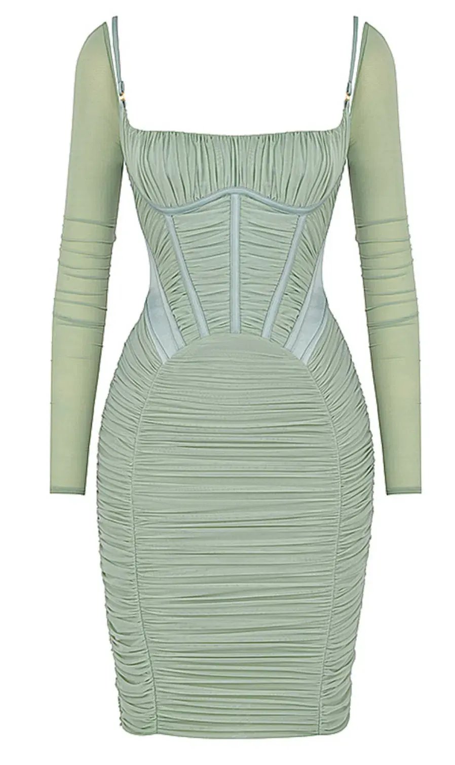 House Of CB Freyja Gathered Corset Dress Green Size XS / AU 6 photo 5