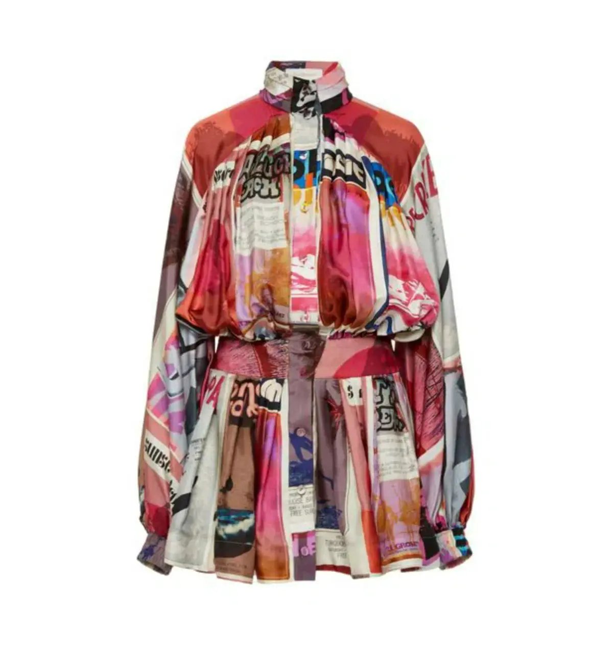 Zimmermann Wavelength Sleeve Mini Dress Pink Poster Print Size 0 / AU 8 photo 4