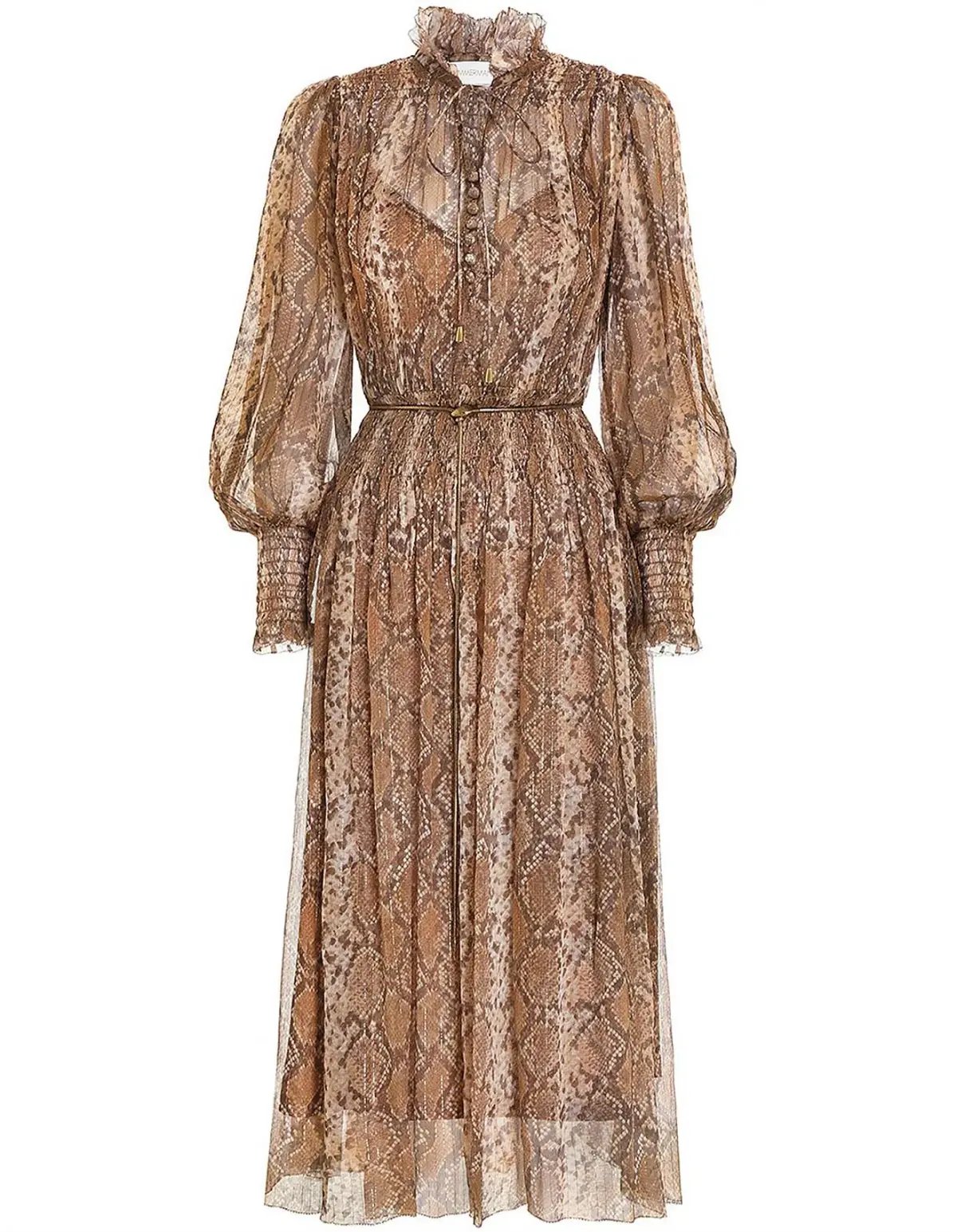 Zimmermann Botanica Python Silk Midi Dress Size 2/AU 12 photo 3