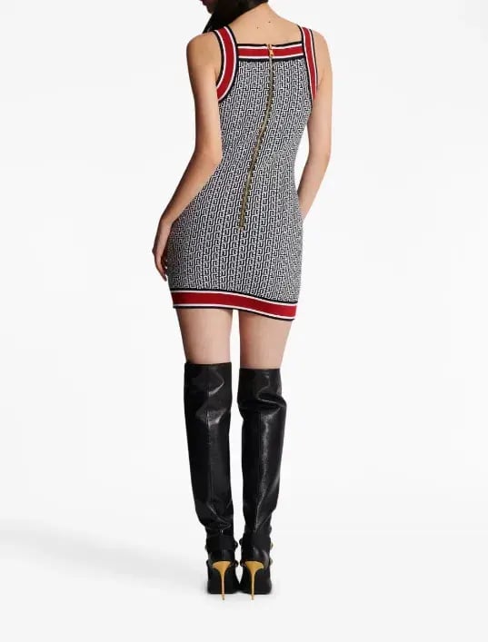 Balmain Jacquard Knit Mini Dress Multi Size 38/Au 10 photo 3