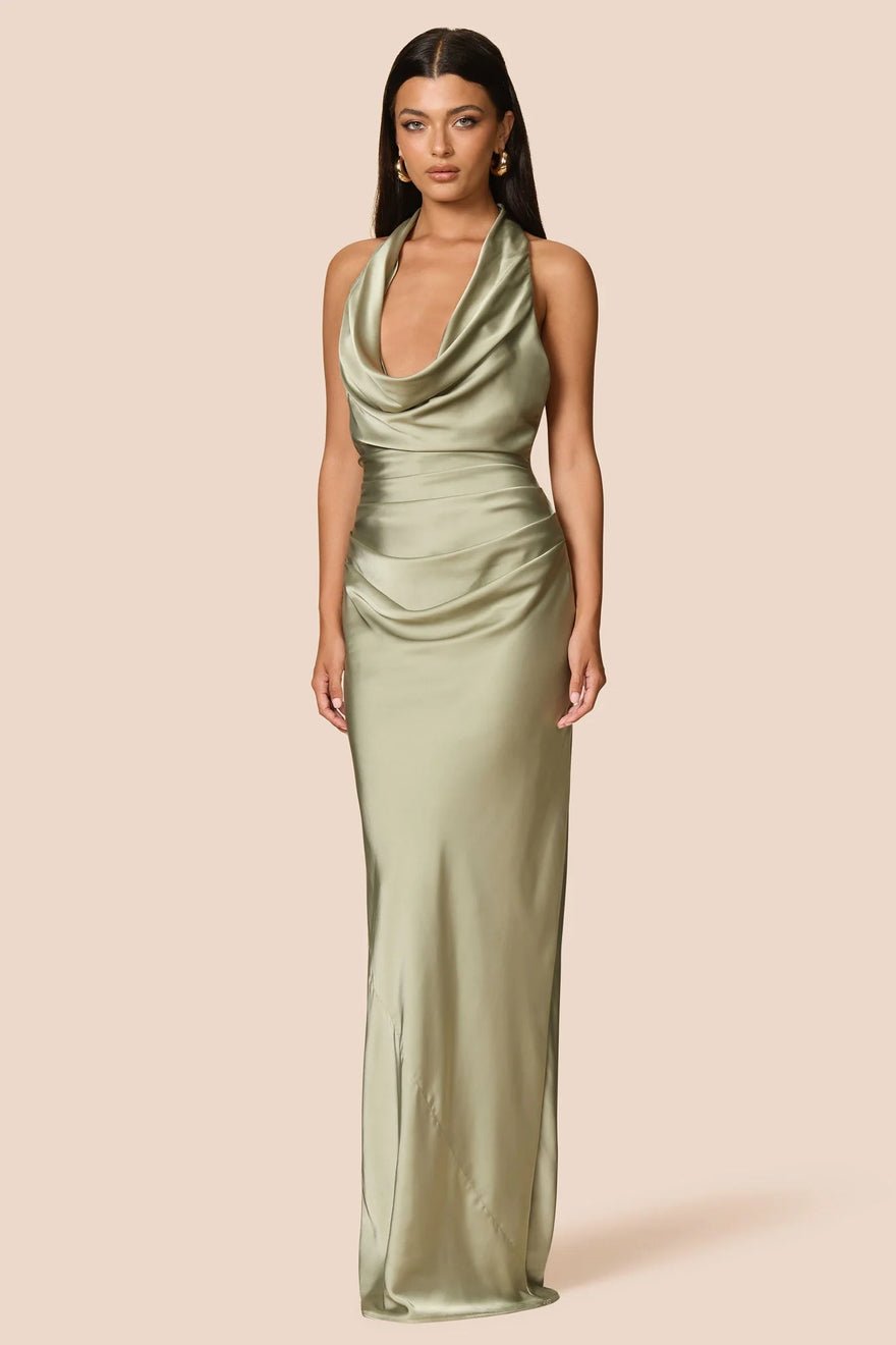 Nookie Penelope Drape Gown - Thyme photo 3