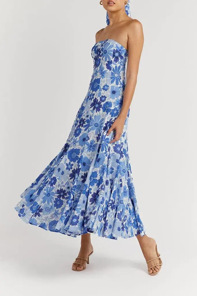 Dissh Lori Bloom Linen Panel Midi Dress Print Size 8 photo 4
