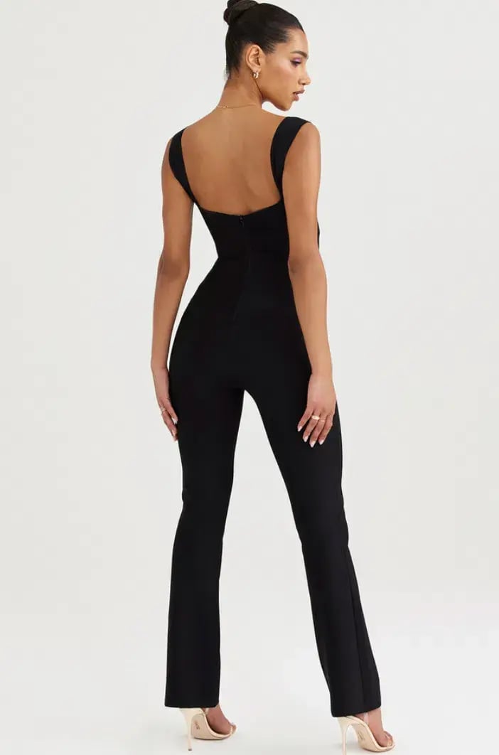 House of CB Yasmeen Bandage Jumpsuit Black Size 6 photo 2