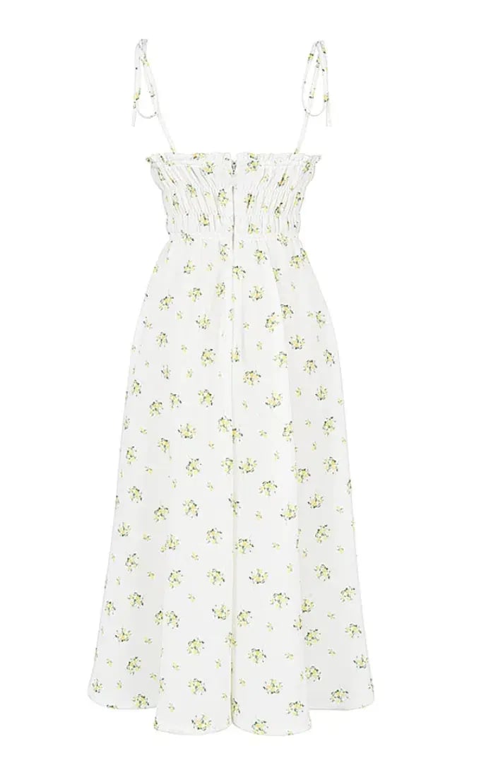 House of CB Christabel Midi Dress Ivory with Yellow & Green Floral Size M / AU 10 photo 10