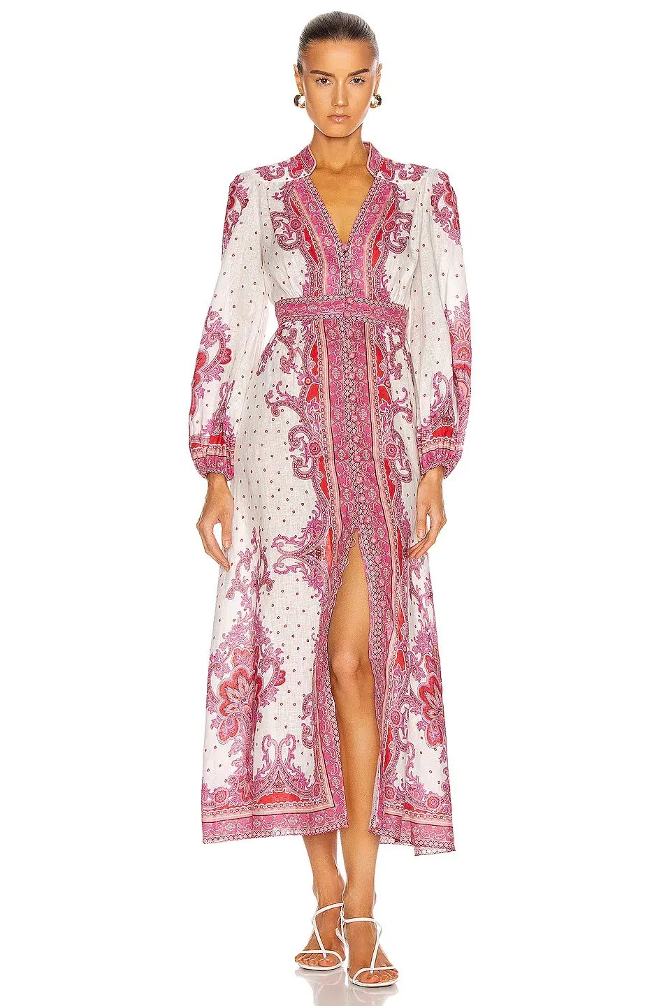 Zimmermann Bells Paisley Midi Dress Print Size 14 photo 6