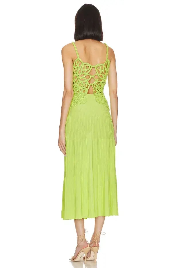 Cult Gaia Nalda Knit Midi Dress Green Size AU 8 photo 2