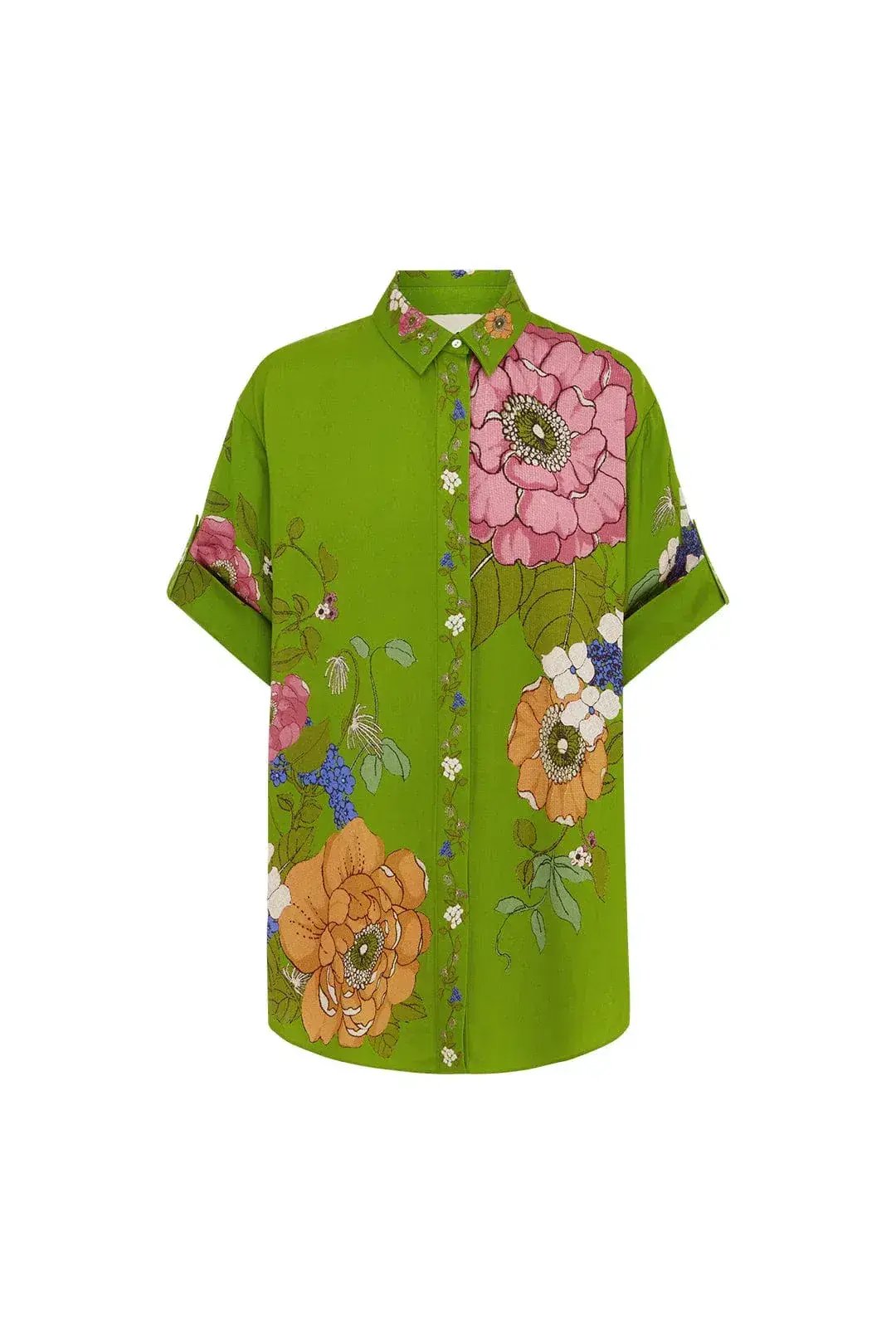 Alemais Olivia Shirt and Pant Set Green Floral Size 12 photo 4