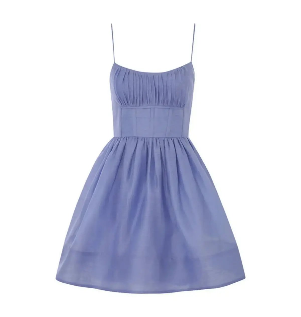 Zimmermann Natura Ruched Mini Dress in Iris Size 4 / AU 16 photo 4