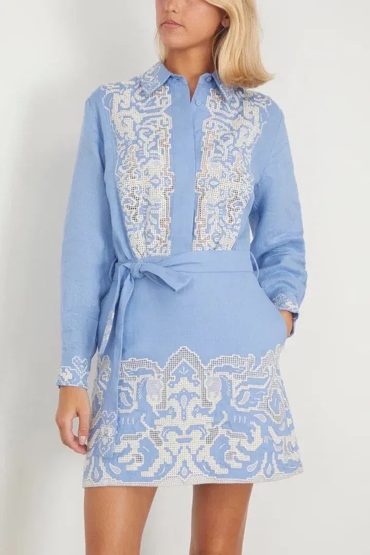 Alemais Arion Mini Dress Cornflower Blue Size AU 10 photo 5