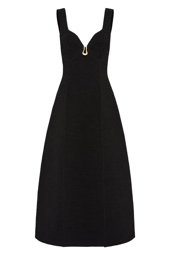 Aje Sylvette Knit Midi Dress Black Size S / AU 8 photo 5