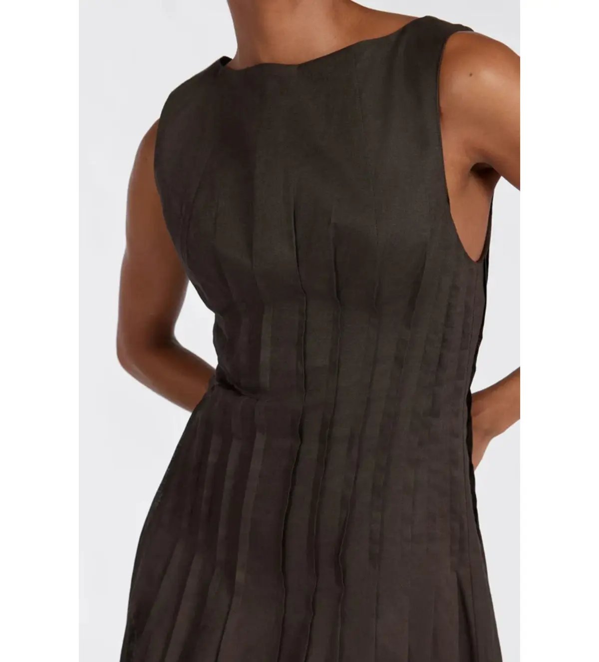 Dissh Mana Bitter Choc Linen Midi Dress Bitter Chocolate Size AU 10 photo 2