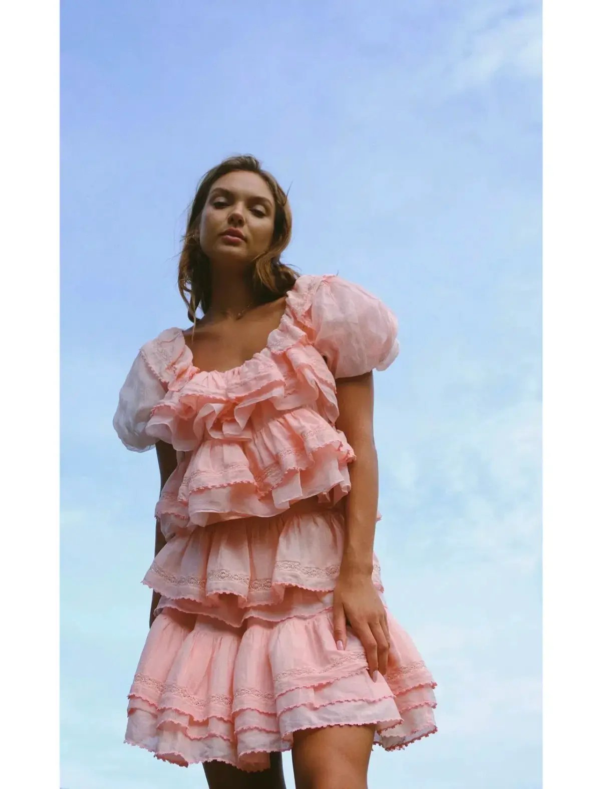 Innika Choo Organdy Lace Frill Set Pink Size 1 / AU 8 photo 2