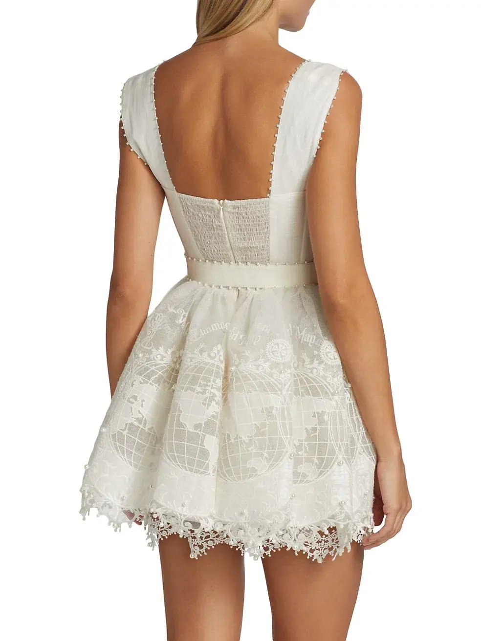 Zimmermann High Tide Embroided Mini In Ivory Size 1/Au 10 photo 3