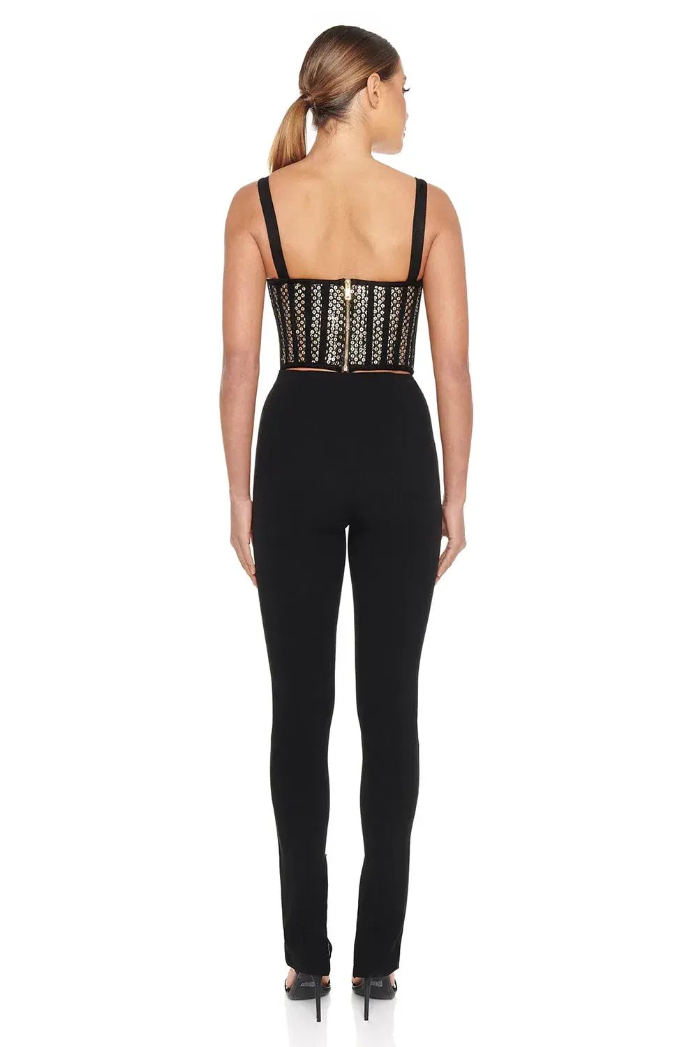 Eliya the Label The Zayna Corset Top Black/Silver Sequin Size XS/AU 6 photo 2