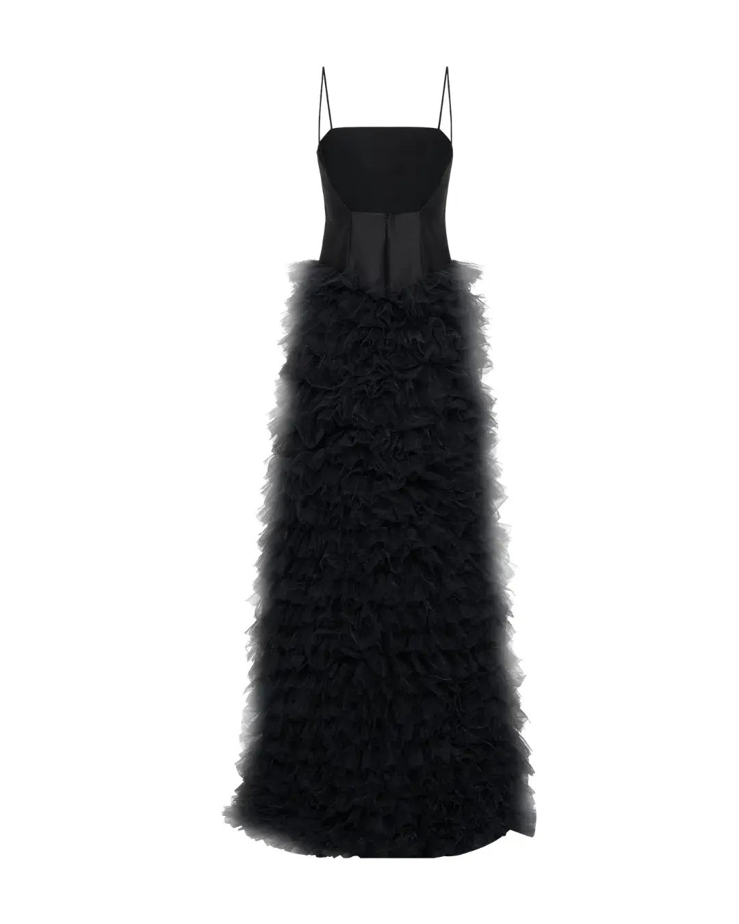 Meshki Magnolia Tiered Tulle Ruffle Dress Black Size  M/Au 10 photo 3