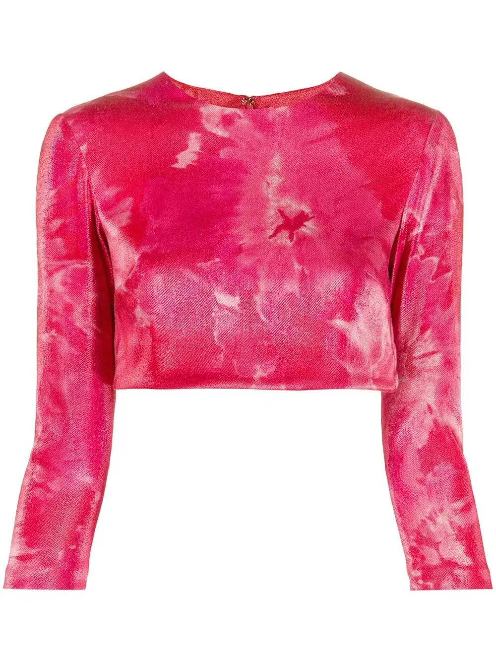 Area NYC Crystal Trimmed Sculpted Bow Mini Skirt & Top in Ruby Tie-Dyed Size 8 photo 5