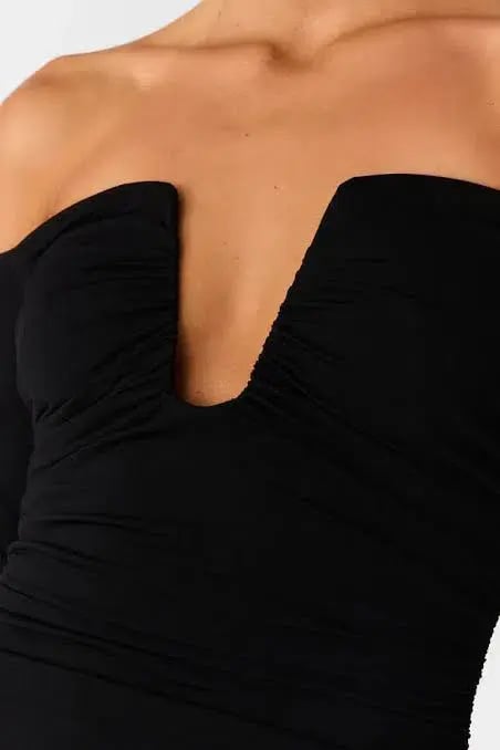 Misha Raelynn Matte Slinky Midi Dress Black Size 8/S photo 4