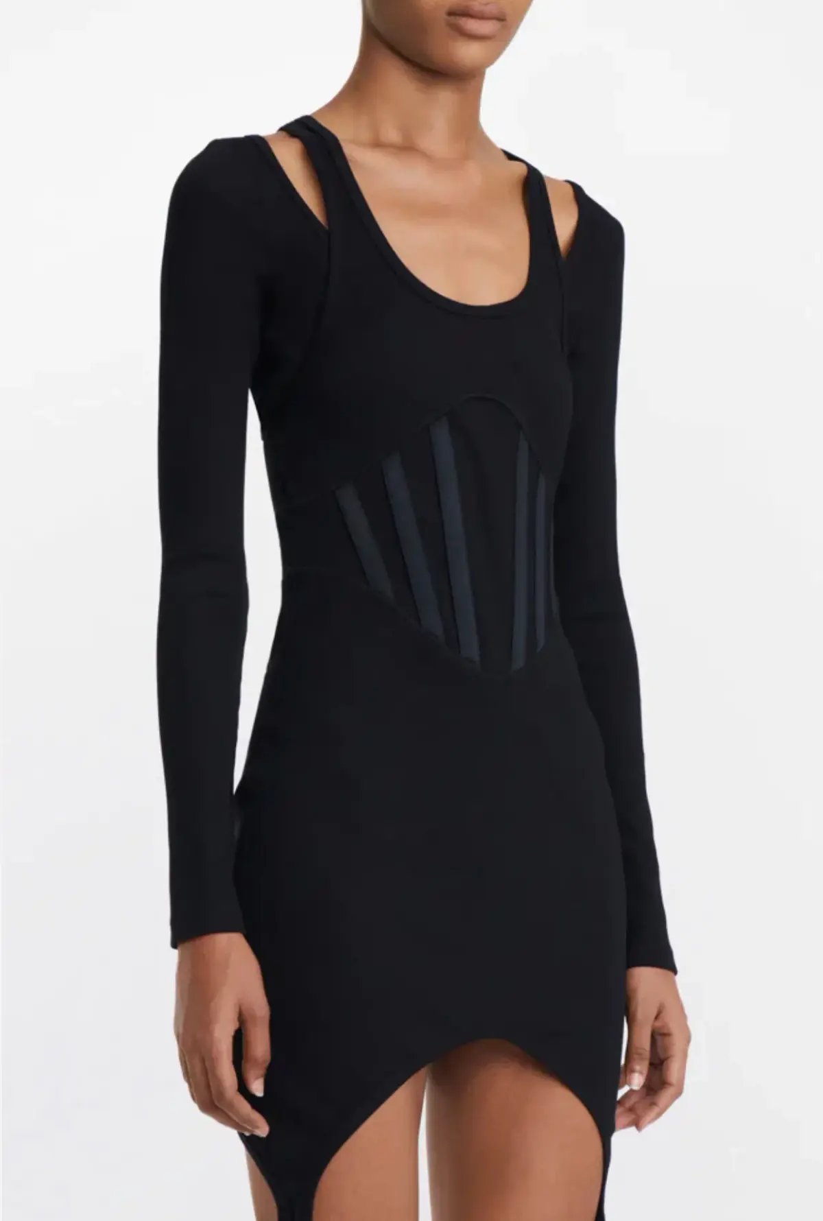 Dion Lee Fin Rib Corset Mini Dress Black Size 10 photo 2