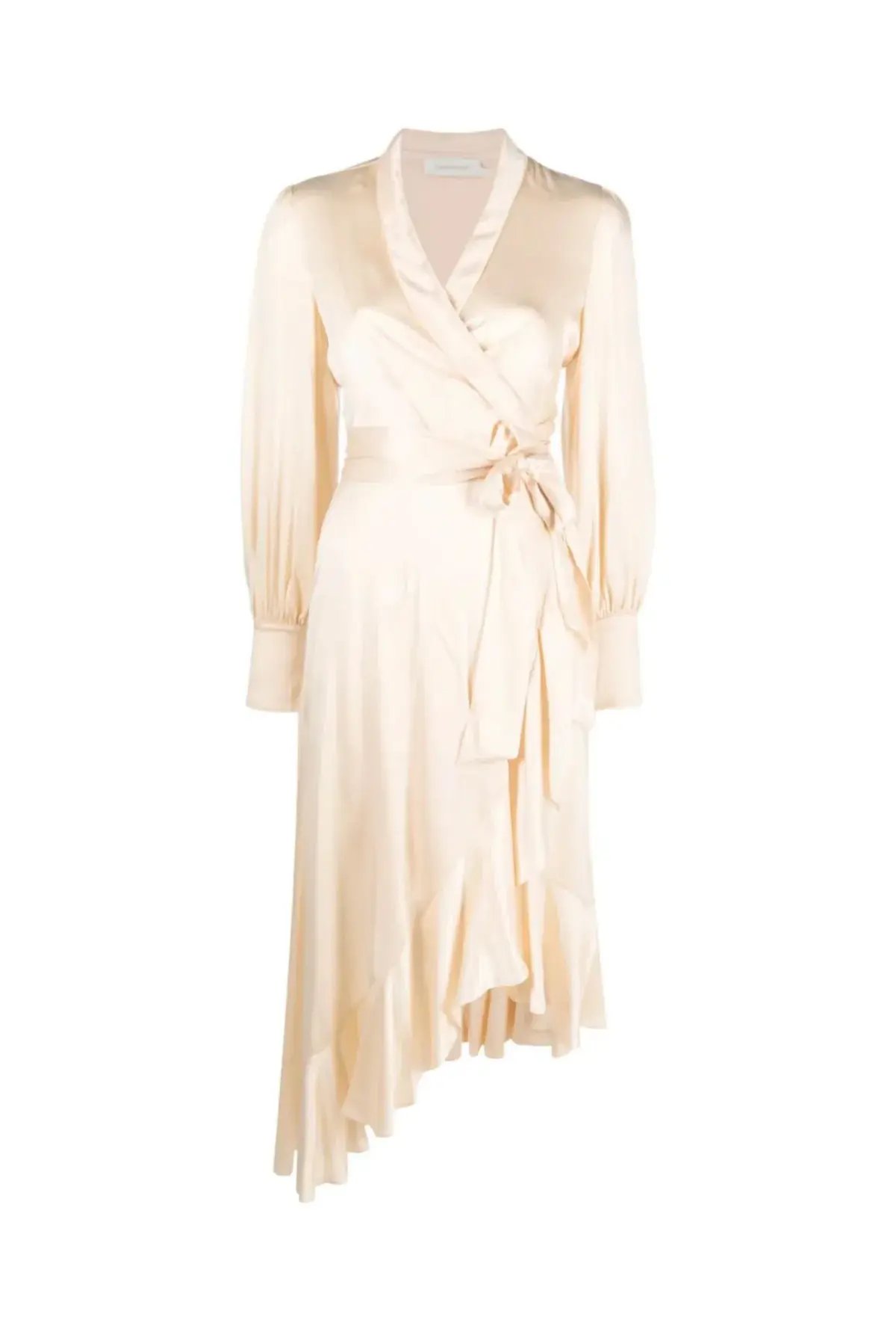 Zimmermann Silk Wrap Midi Dress Beige Size 1 / AU 10 photo 4