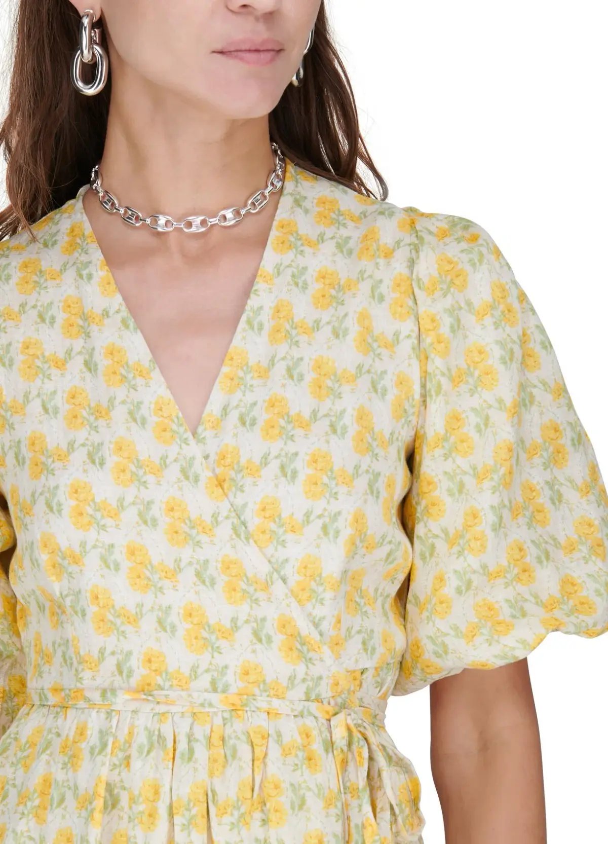Faithfull the Brand Thulla Wrap Midi Dress in Dahlee Floral Print Size 8 photo 2