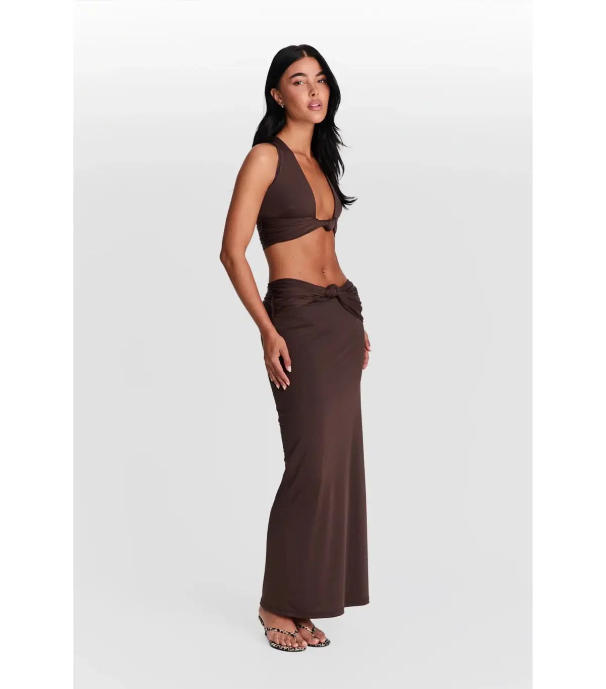 Sasha Therese Mila Skirt and Blair Top Set Chocolate Brown Size AU 4 photo 2