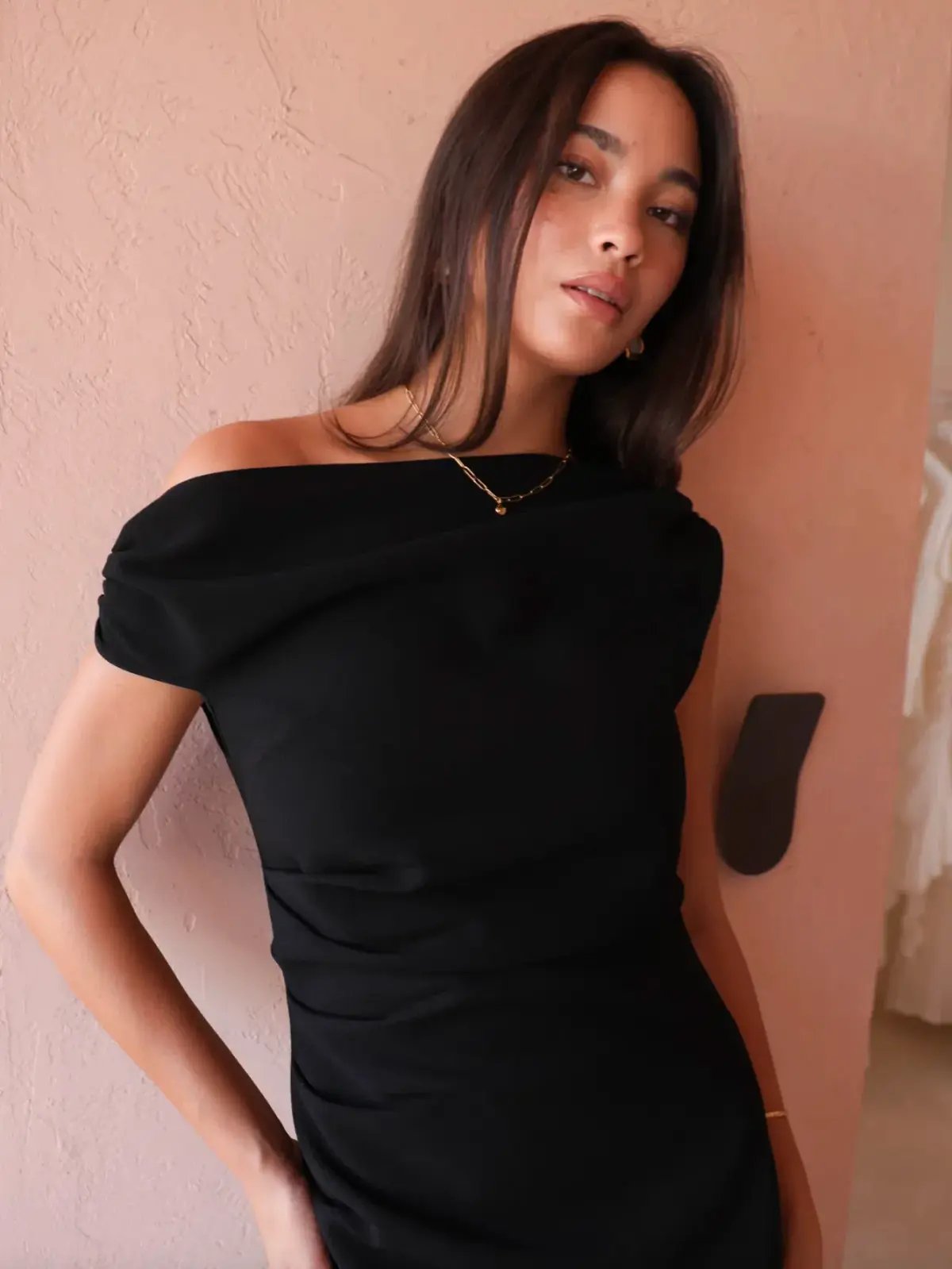By Nicola Vivian Crepe Maxi Dress Black Size AU 14 photo 6