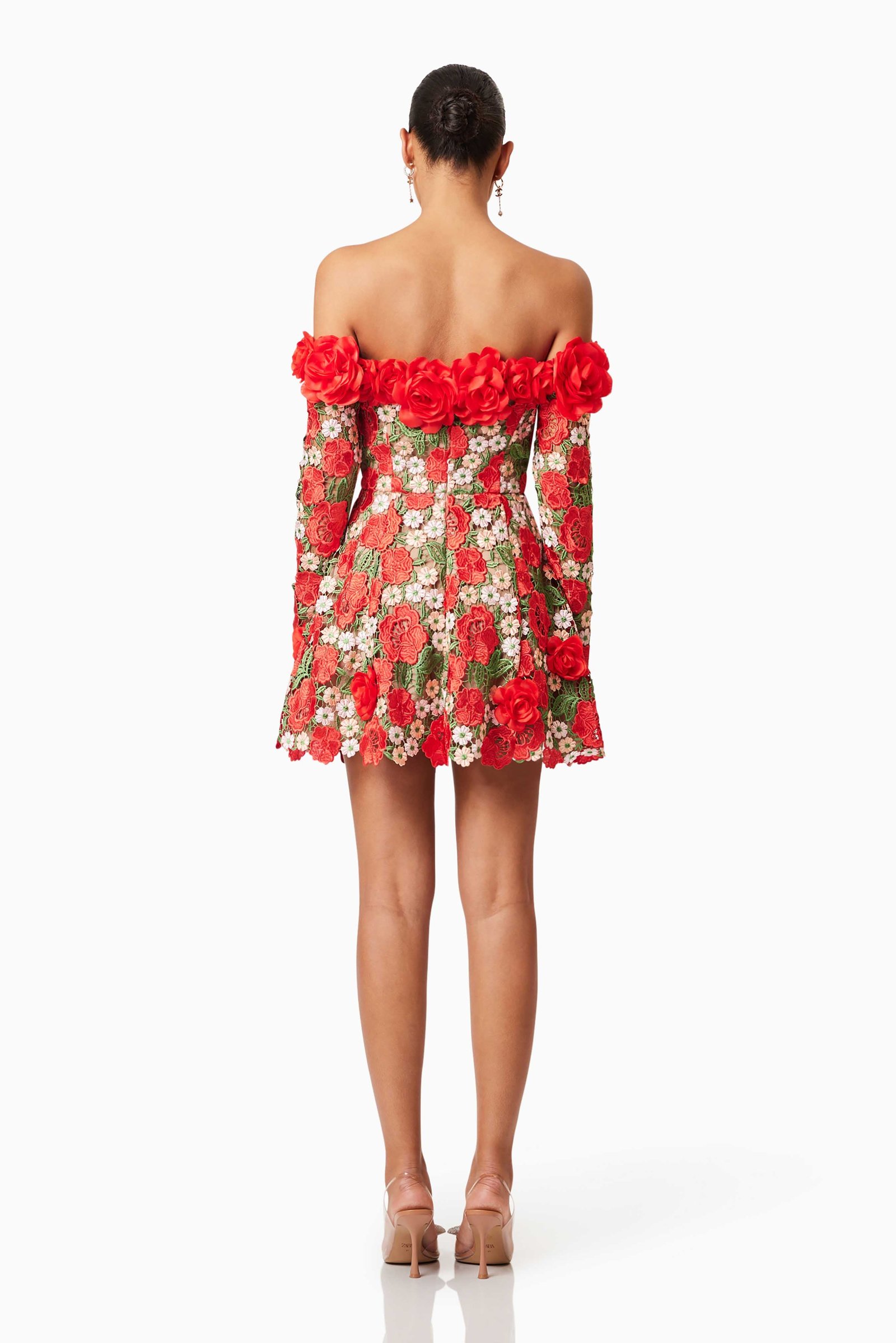 ELLIATT ROSELYN LONG SLEEVE DRESS - RED MULTI photo 5