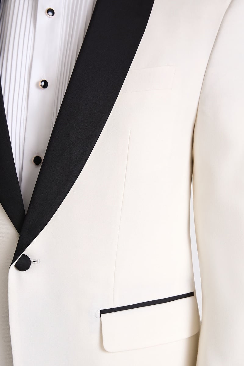 White Tuxedo with Black Lapels Suitor Package photo 5
