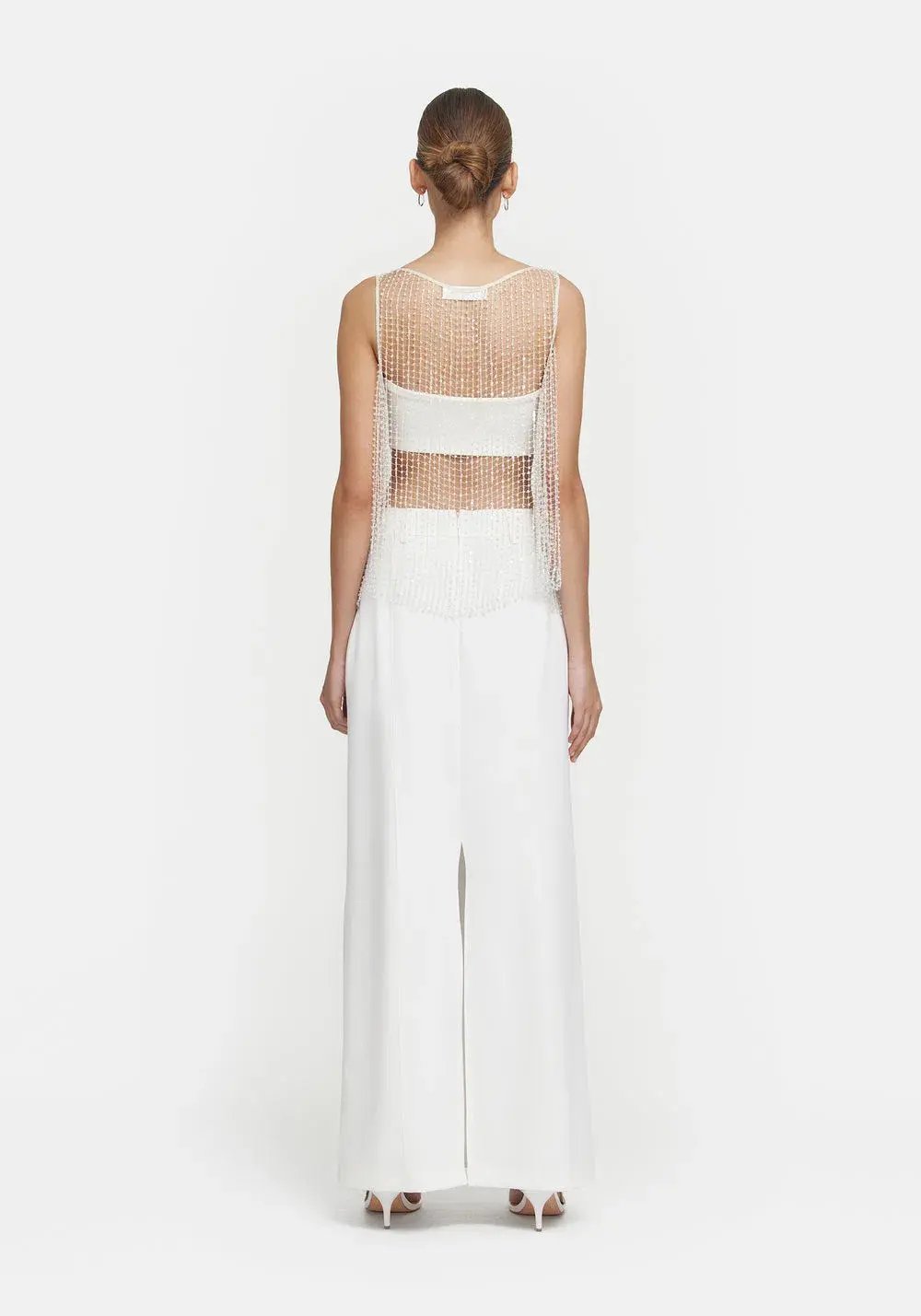 Viktoria & Woods Gravity Top Beaded White/Clear Size M/ AU 10 photo 3