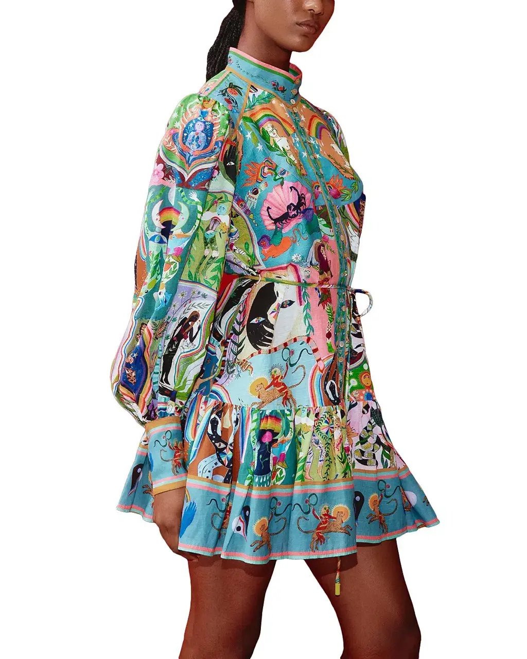Alemais Evergreen Mini Dress Multi Size AU 10 photo 7