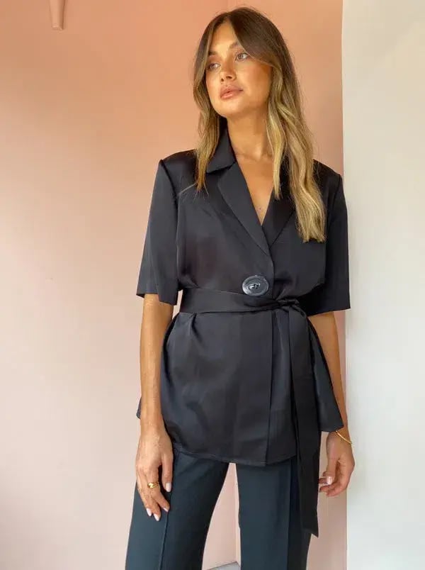 Viktoria And Woods Chorus Shirt And Pilot Pant Set Black Size 14 photo 3
